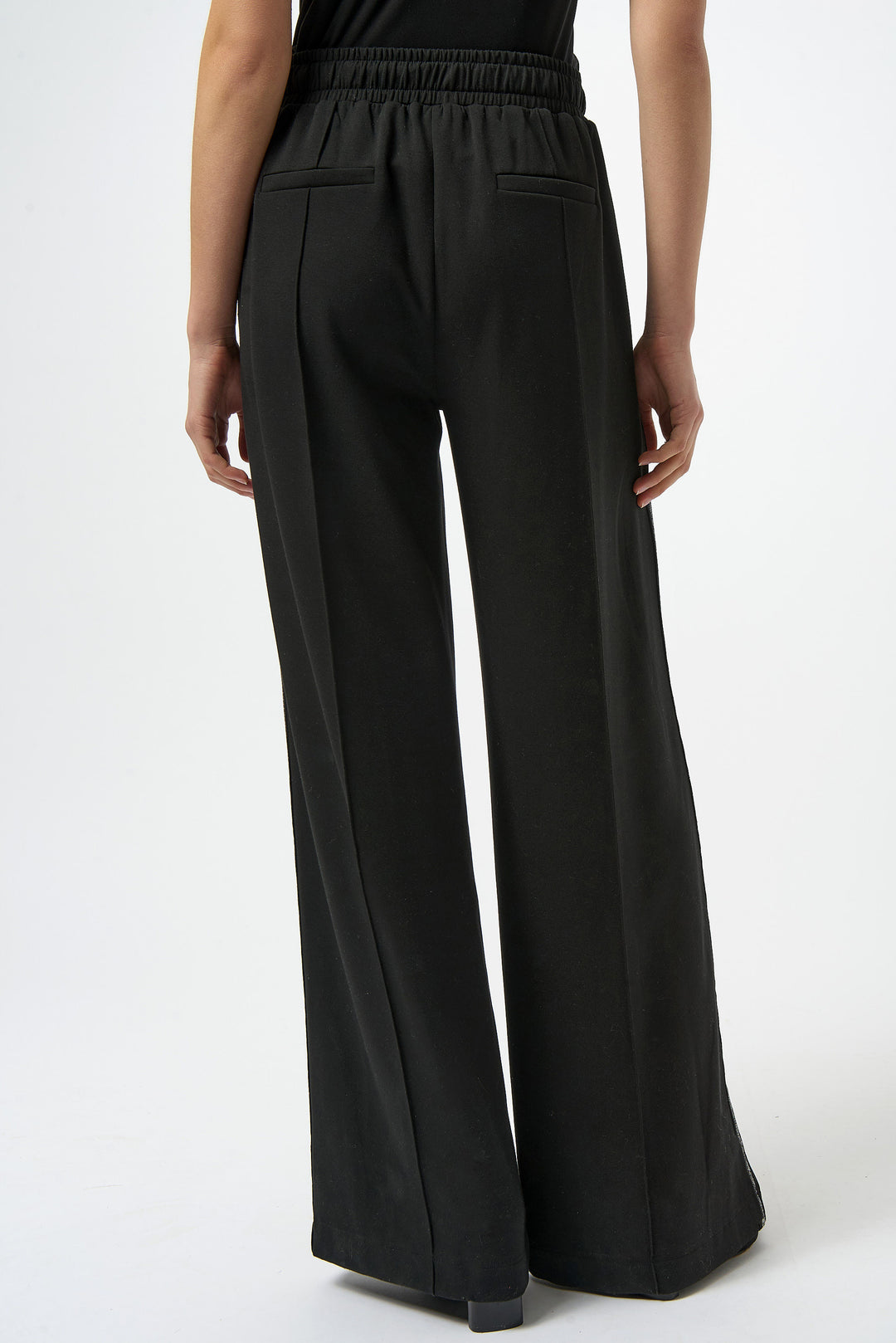 Joseph Ribkoff Scuba Jersey Wide Leg Drawstring Waist Pant in Black