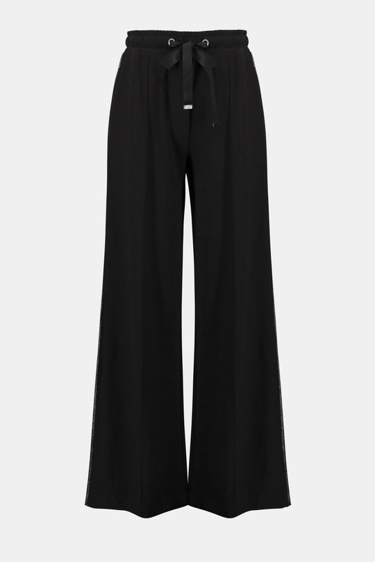 Joseph Ribkoff Scuba Jersey Wide Leg Drawstring Waist Pant in Black
