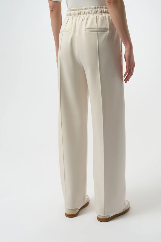 Joseph Ribkoff Scuba Jersey Wide Leg Drawstring Waist Pant in Birch