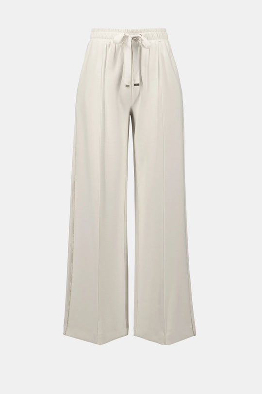 Joseph Ribkoff Scuba Jersey Wide Leg Drawstring Waist Pant in Birch