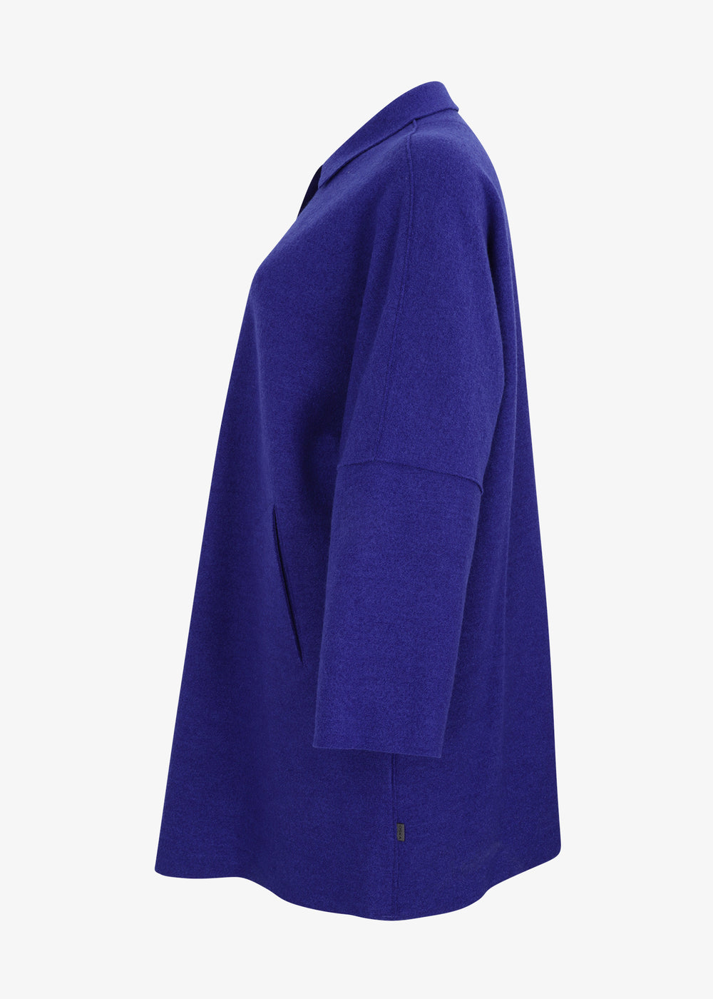 Oska Boiled wool Long Coat with Collar in Clematis