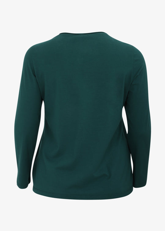 Oska Classic Long Sleeve Scoopneck Tee in Bottle