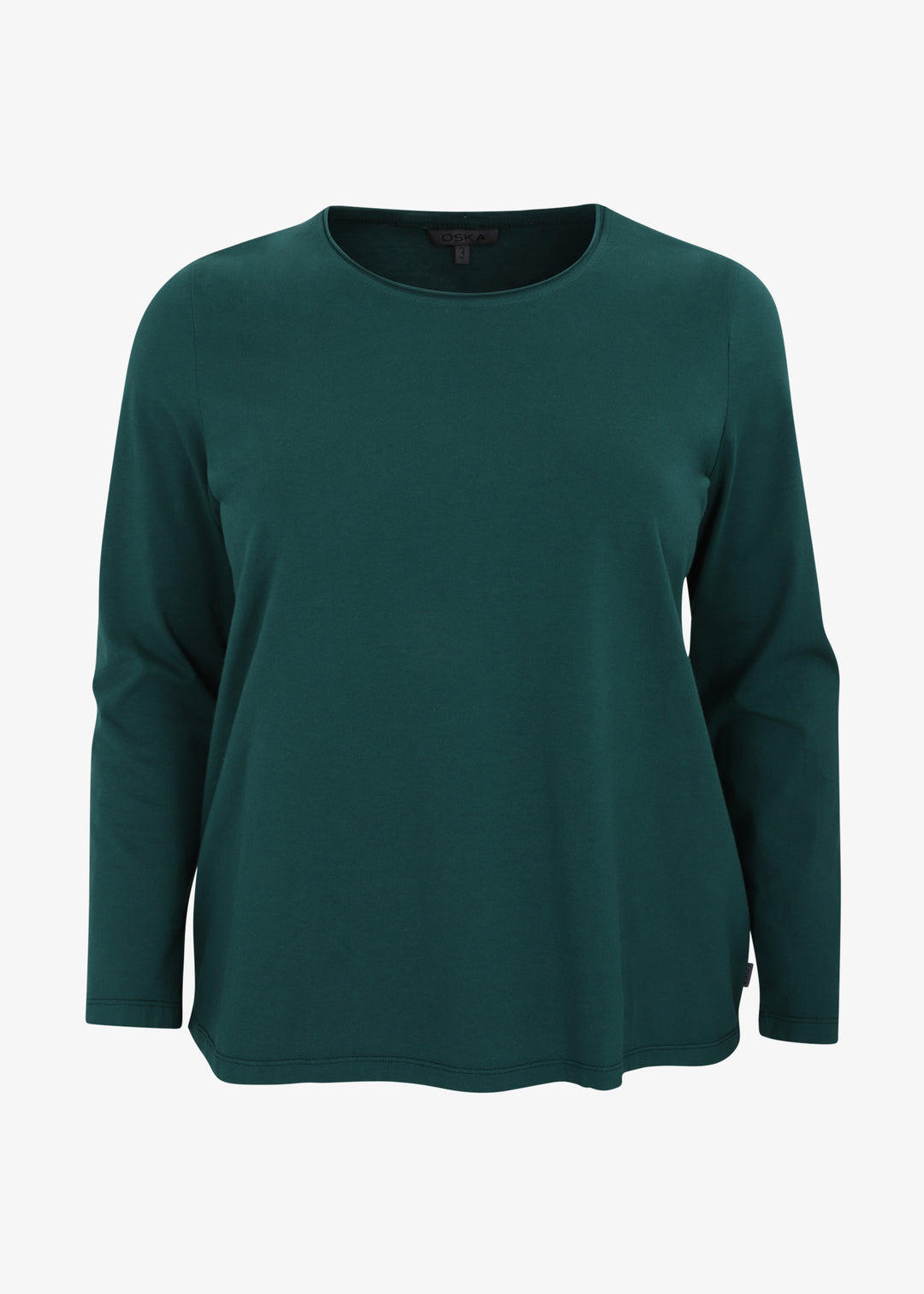 Oska Classic Long Sleeve Scoopneck Tee in Bottle