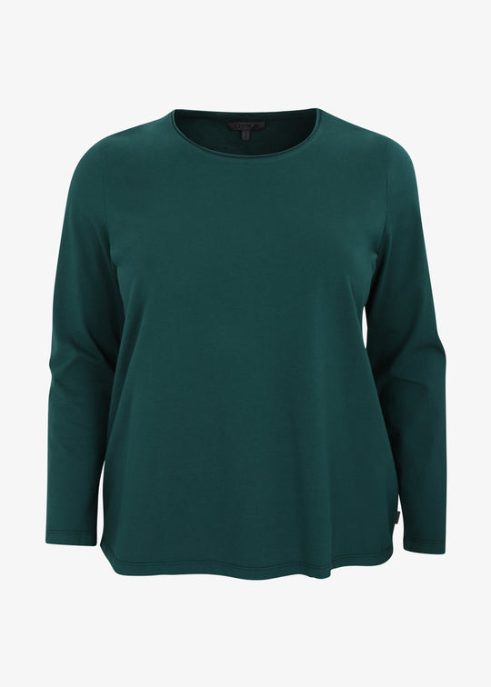 Oska Classic Long Sleeve Scoopneck Tee in Bottle