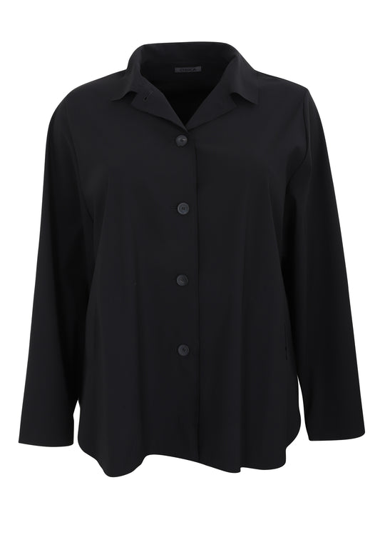 Oska High Stretch Micro Jersey Travel wear Jacket in Black