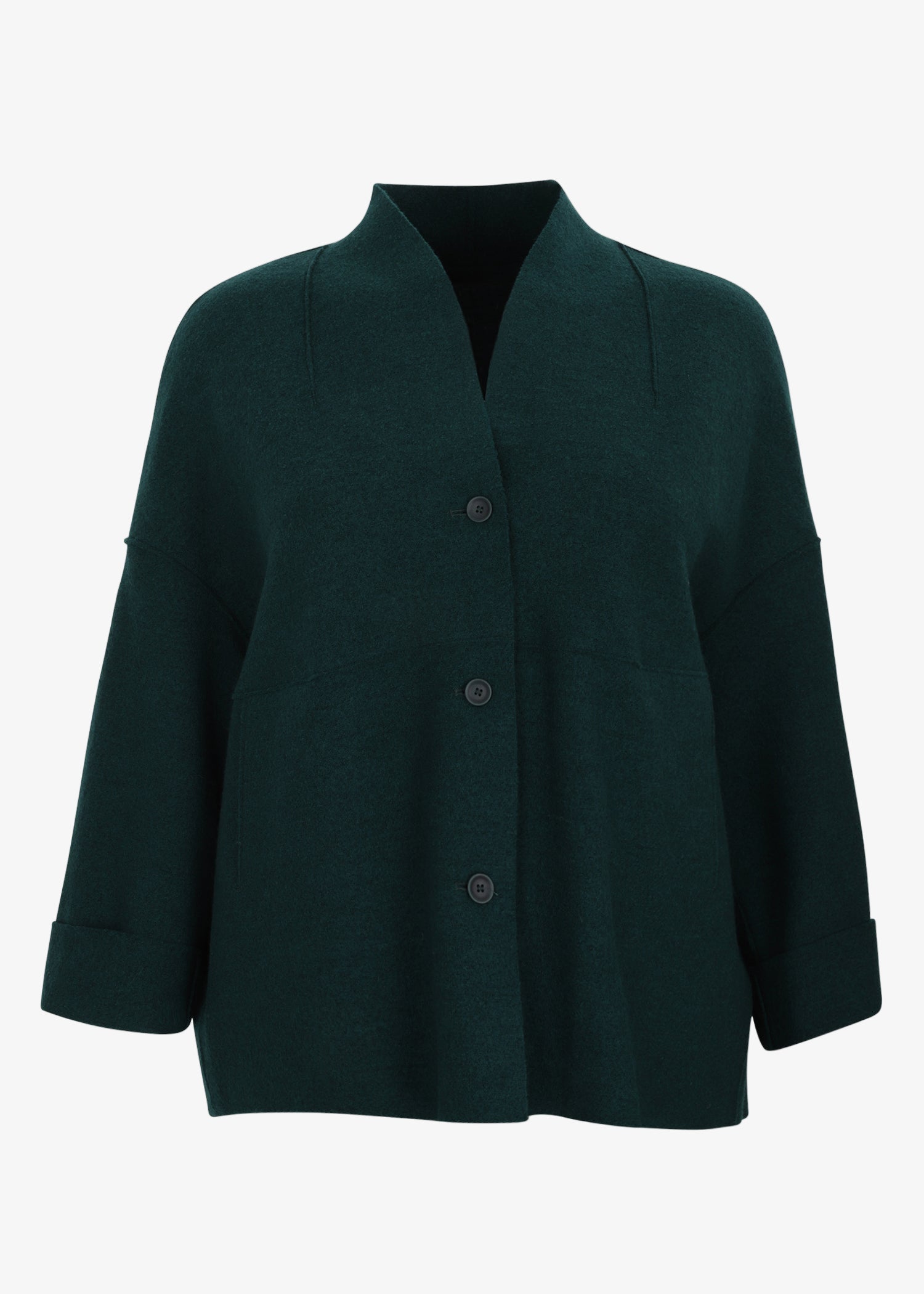 Dark green jacket on a white background
