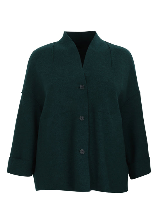 Oska Boiled Wool Short Jacket in Bottle
