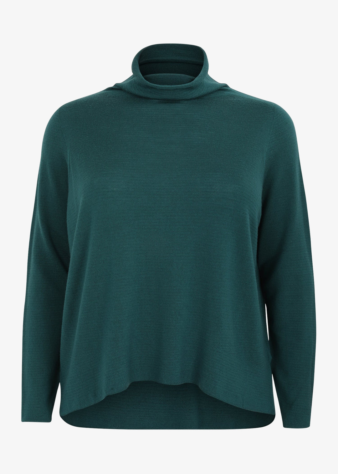 Oska Merino Wool Garment Dyed Mockneck Pullover in Bottle