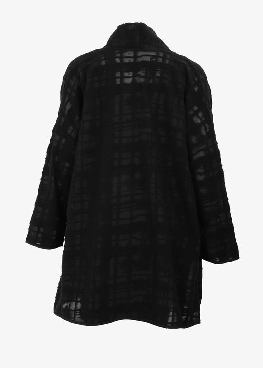 Luukaa Grid Burnout Open Front Alina Cover up in Black