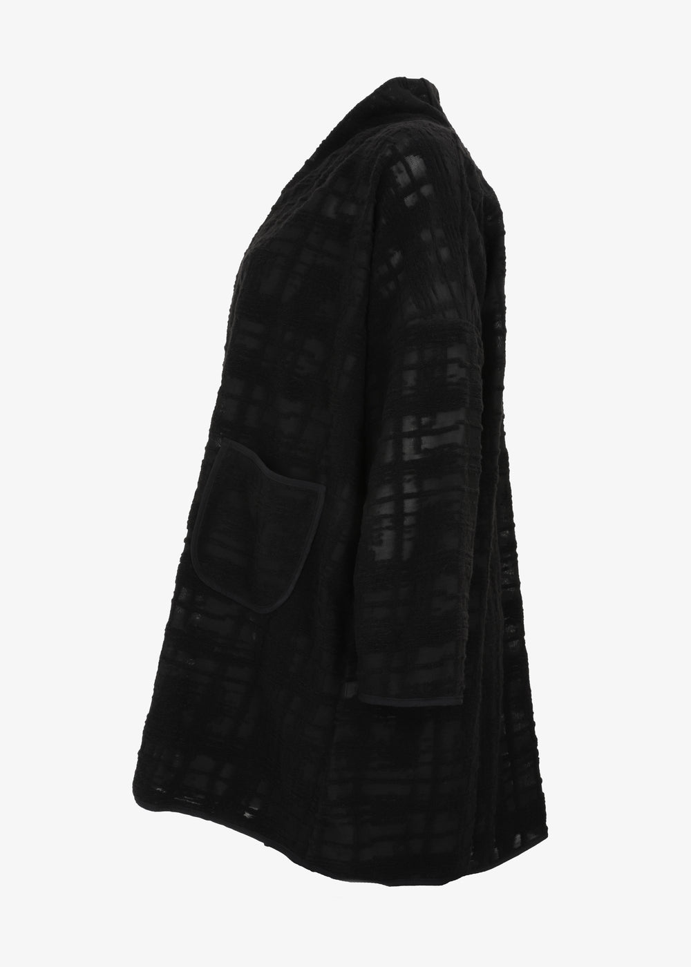 Luukaa Grid Burnout Open Front Alina Cover up in Black