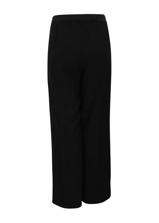 Luisa Viola Cady Tuxedo Pant with Satin Side Stripe in Black