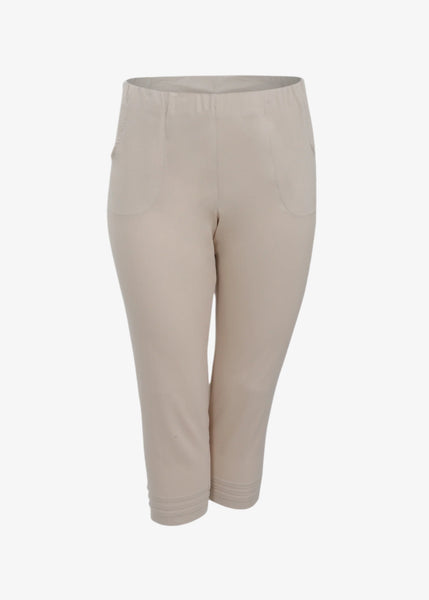 front view of verpass 7/8 pull on pant in Sand