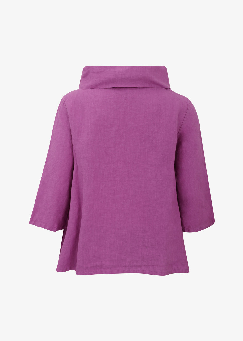 Bryn Walker Light Linen Etta Cowl-neck 3/4 Sleeve Top in Digitalis