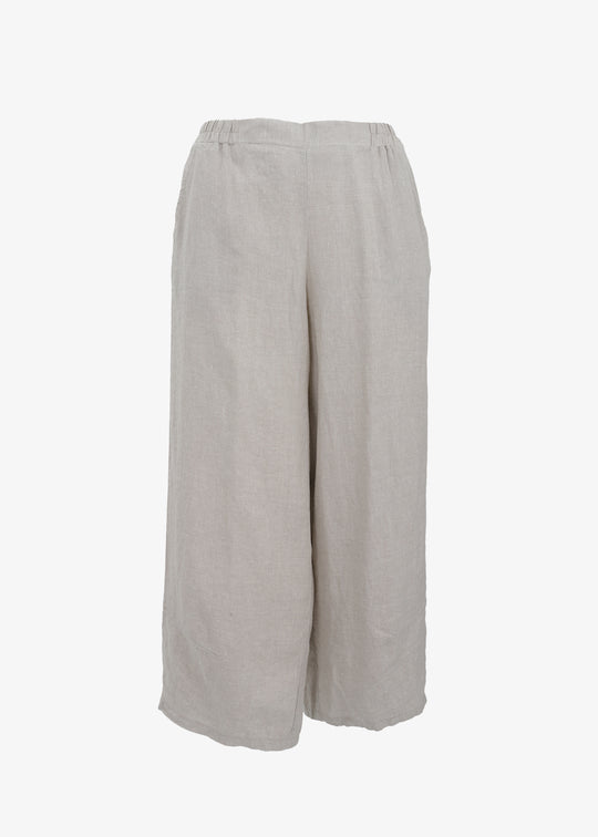 Luukaa Pull on Linen Wide Leg Pant in Nature