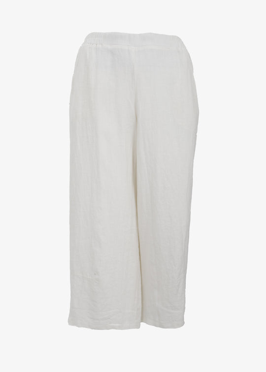Luukaa Linen Pull on Pant in Ecru