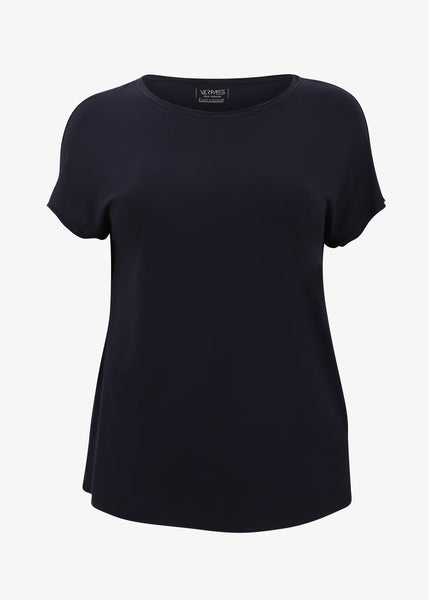 Verpass Short Sleeve Viscose Jersey T-shirt in Marine Navy