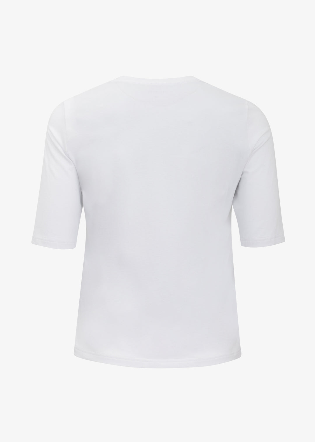 I'Cona Scoop neck Elbow Sleeve Tee in White