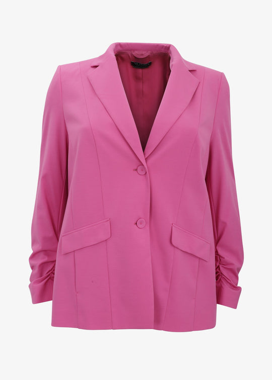 Verpass Stretch Blazer with Rouched Sleeve in Fuchsia