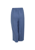 Toni T. Classic Linen Stretch Waist Pull on Pant in Blue Dawn