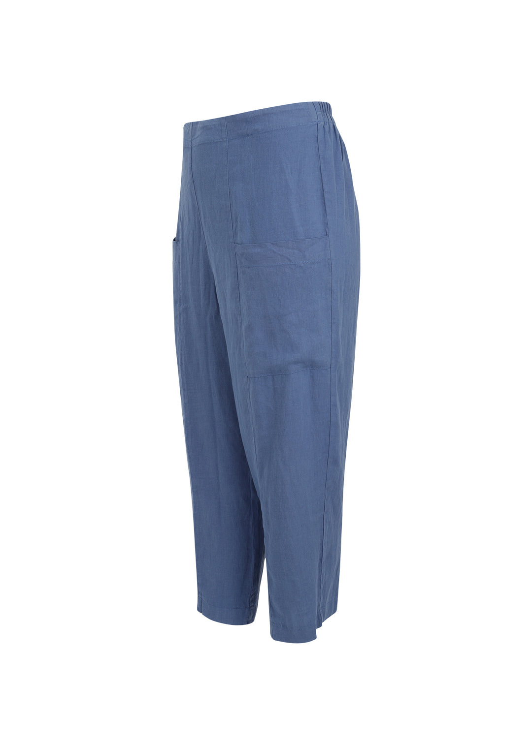 Toni T. Classic Linen Stretch Waist Pull on Pant in Blue Dawn