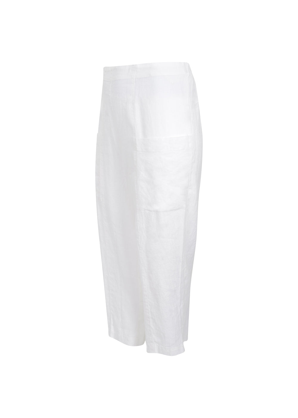 Toni T. Classic Linen Stretch Waist Pull on Pant in White