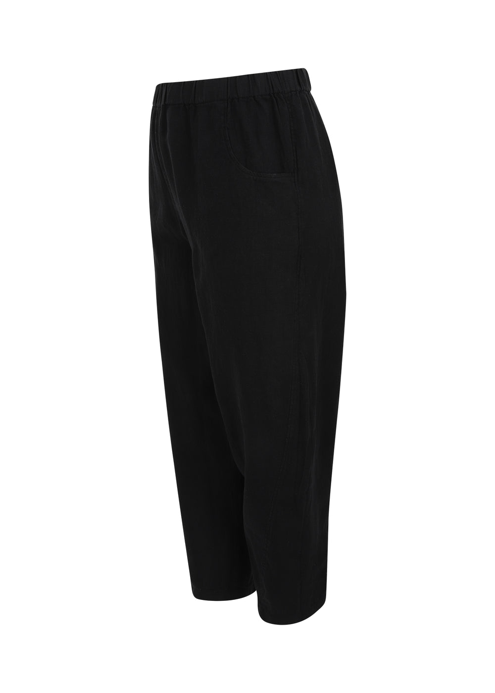 Toni T. Pure Linen Pull On Banana Leg Pant in Black