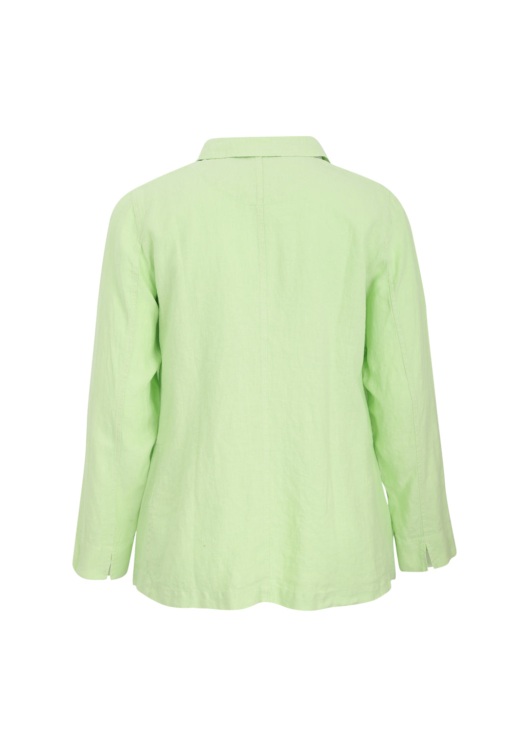 Toni T. Pure Linen Button Front Jacket in Bamboo Green