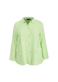 Toni T. Pure Linen Button Front Jacket in Bamboo Green
