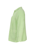 Toni T. Pure Linen Button Front Jacket in Bamboo Green