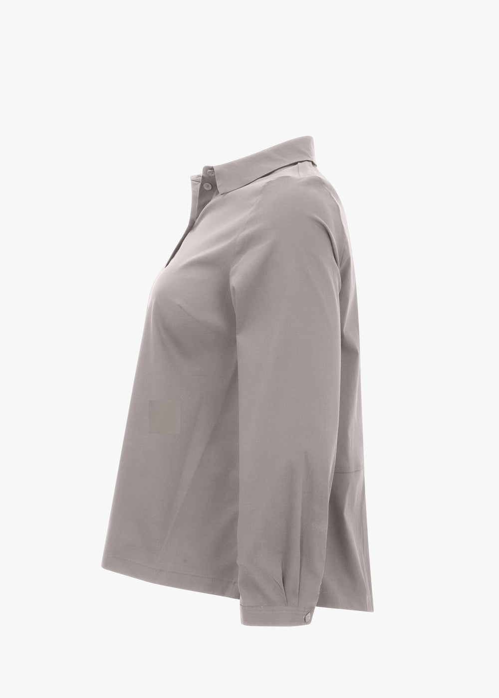 Toni T. Stretch Poplin Long Sleeve A-Line Shirt in Nature