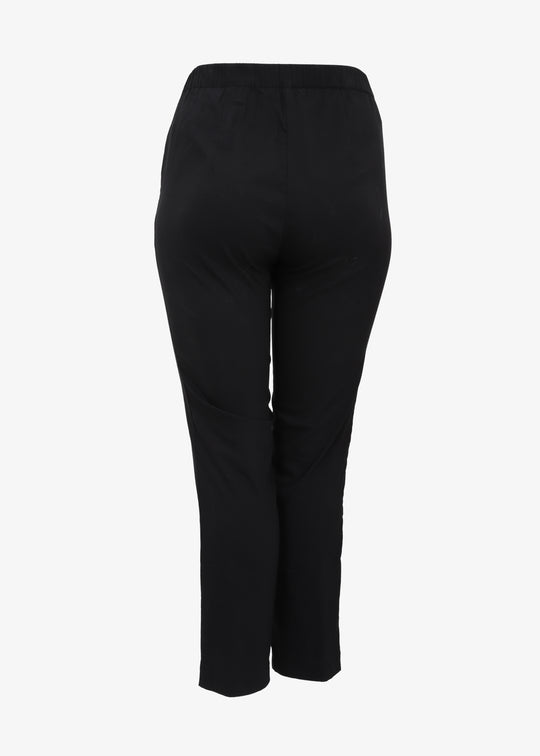 back view Toni T. Stretch Poplin Slim Leg Pant in black