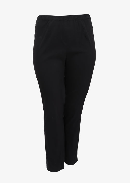 Front view Toni T. Stretch Poplin Slim Leg Pant in black