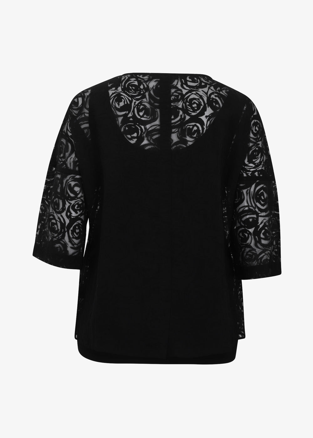Toni T. Burnout Stretch Poplin Boxy Top in Black