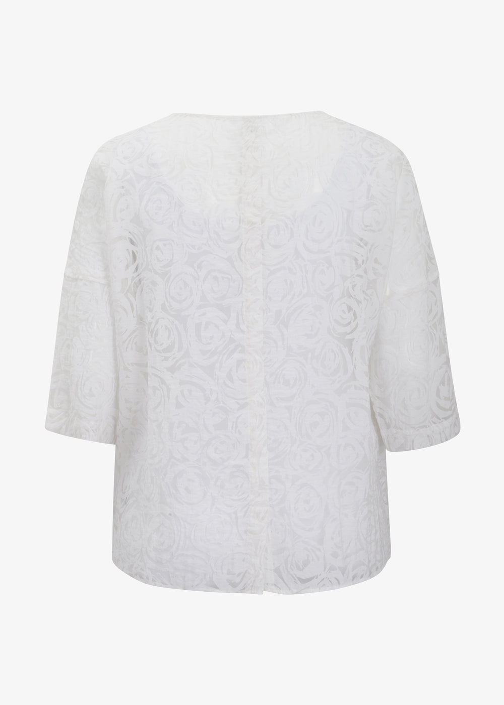 Toni T. Burnout Stretch Poplin Boxy Top in White