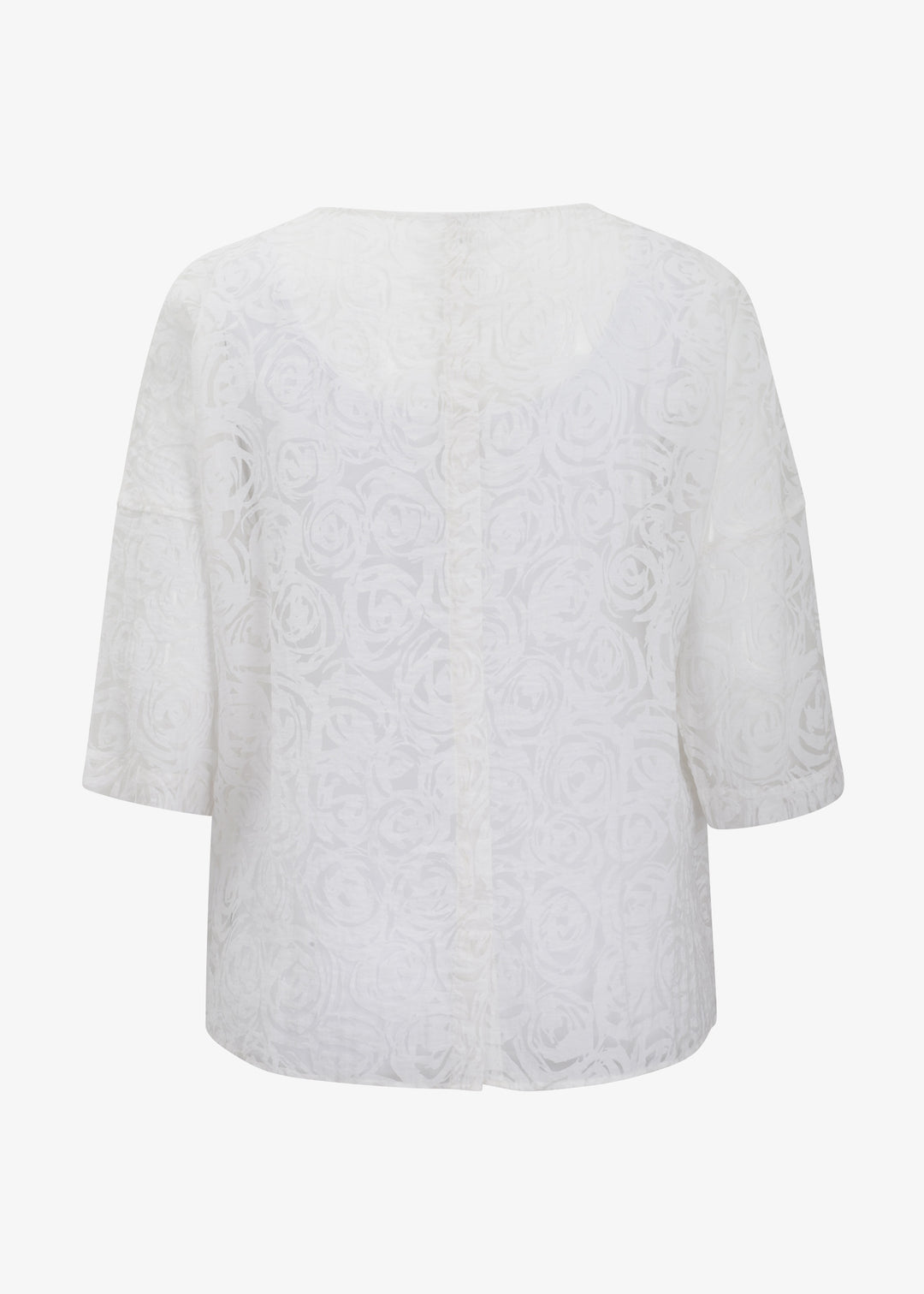 Toni T. Burnout Stretch Poplin Boxy Top in White