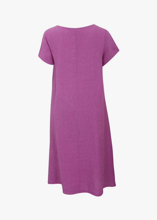 Bryn Walker Light Linen Willow short Sleeve Dress in Digitalis