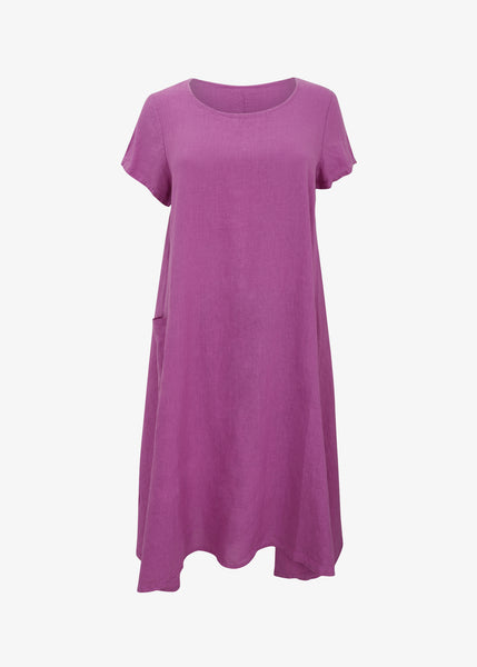 Bryn Walker Light Linen Willow short Sleeve Dress in Digitalis