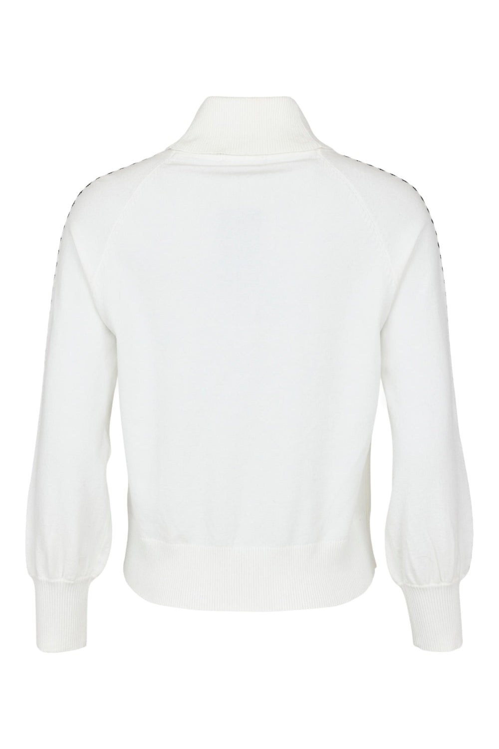I'cona Off White Loose T-Neck with Rick Rack Stitch Detail Sleeve in Off White