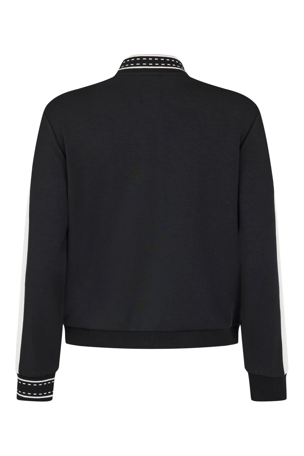 I'cona Scuba Zip Front Striped Sleeve Jogger Jacket in Black