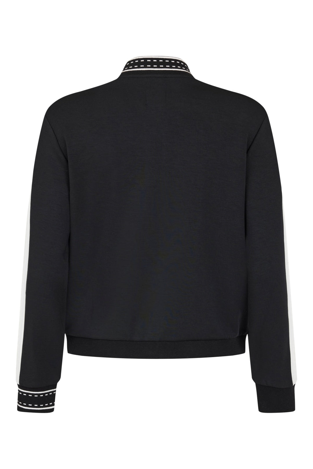 I'cona Scuba Zip Front Striped Sleeve Jogger Jacket in Black
