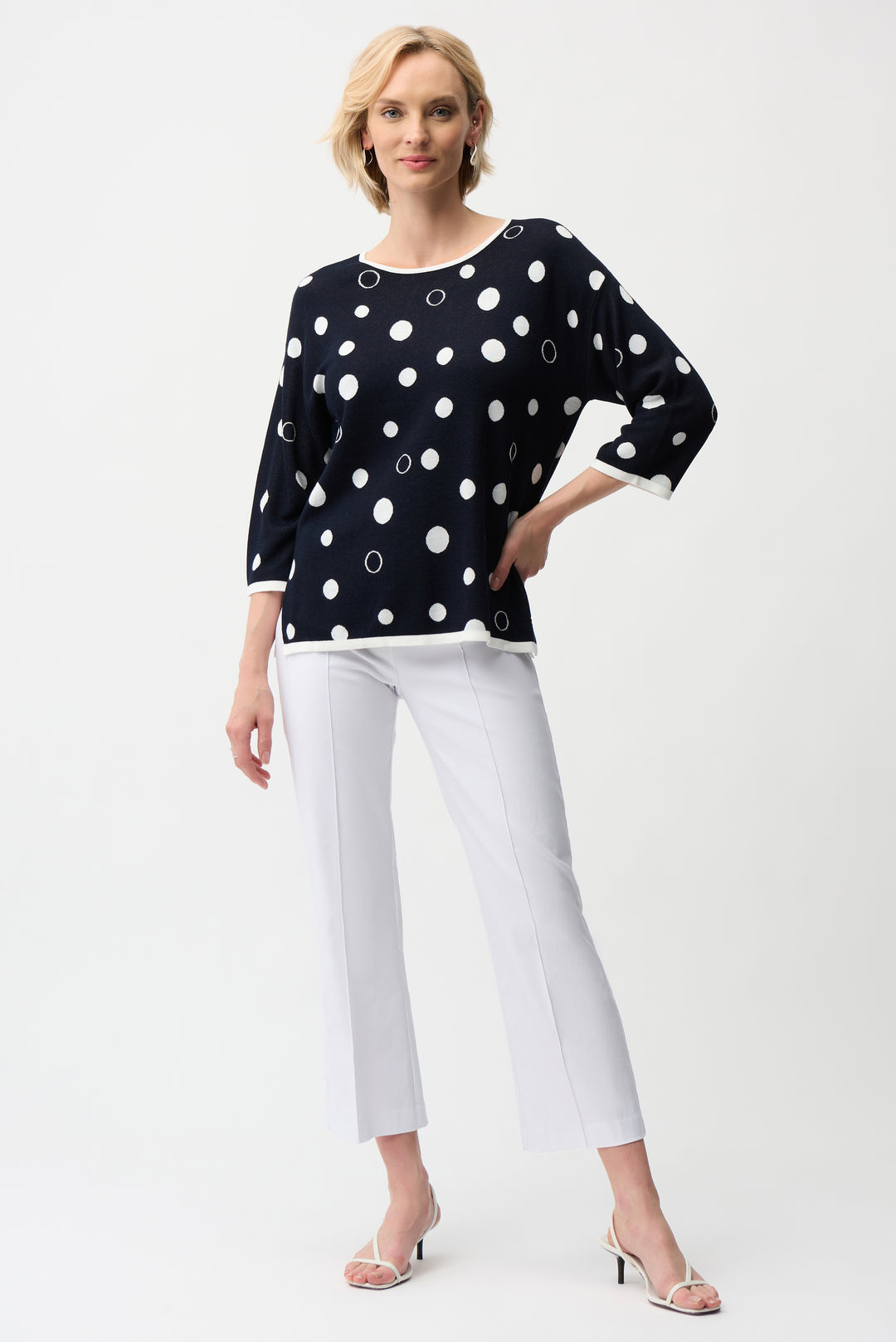 Joseph Ribkoff Millenium Stretch Pull On Kick Hem Ankle Pant in White