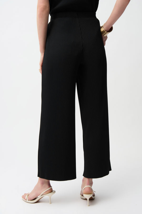 Joseph Ribkoff Pleated Scuba Crepe Pull On Wide Leg Pant in Black