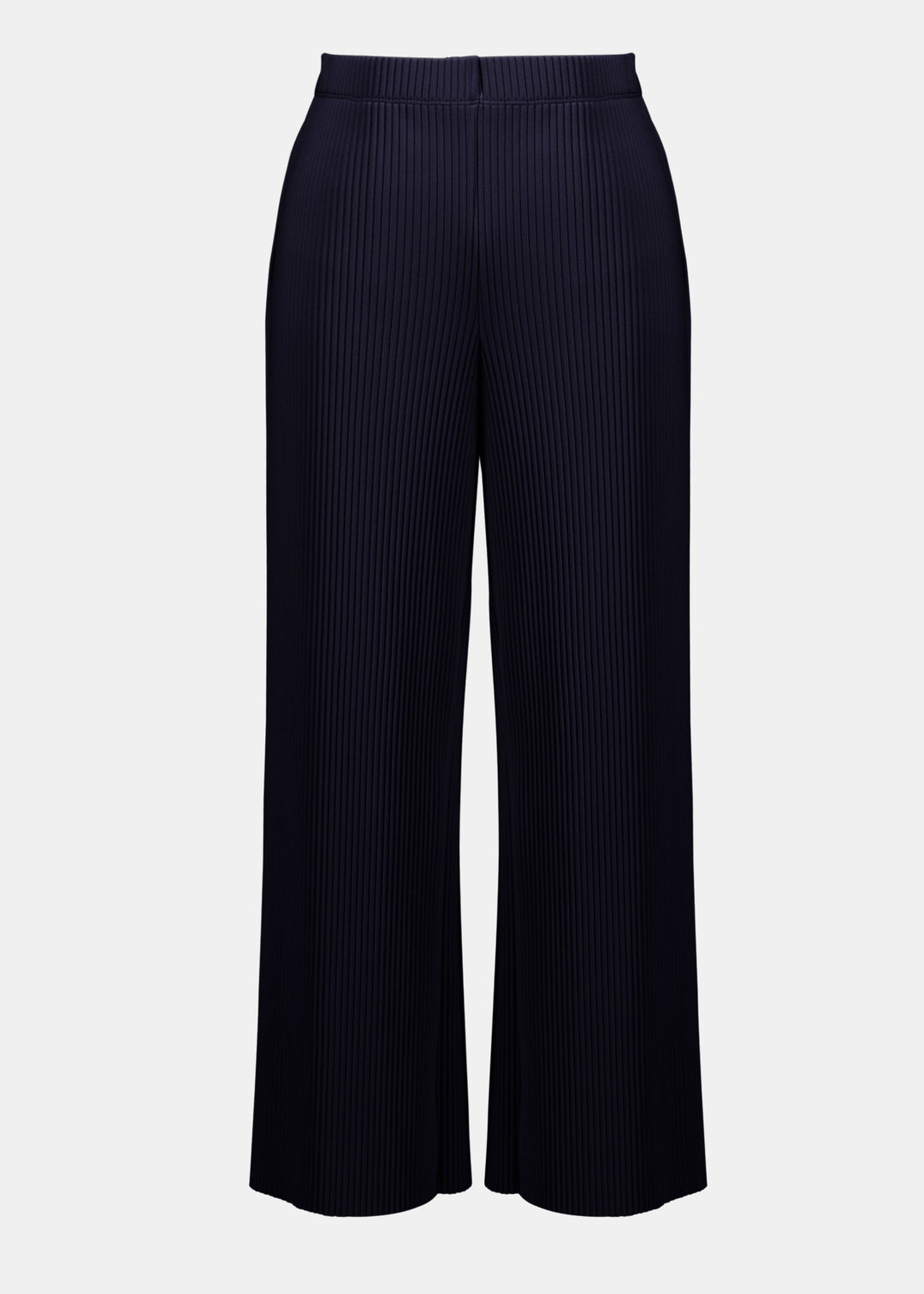 Joseph Ribkoff Pleated Scuba Crepe Pull On Wide Leg Pant in Midnight Blue