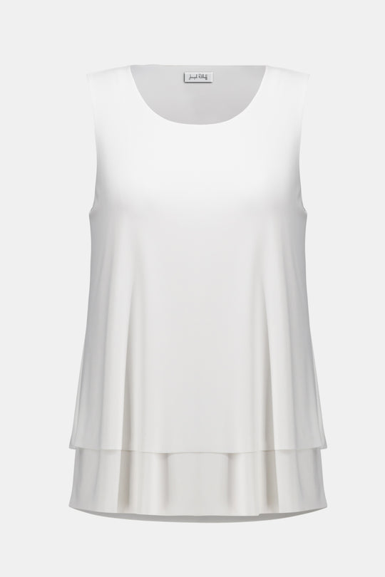 Joseph Ribkoff Double Layer A line Tanks in Vanilla