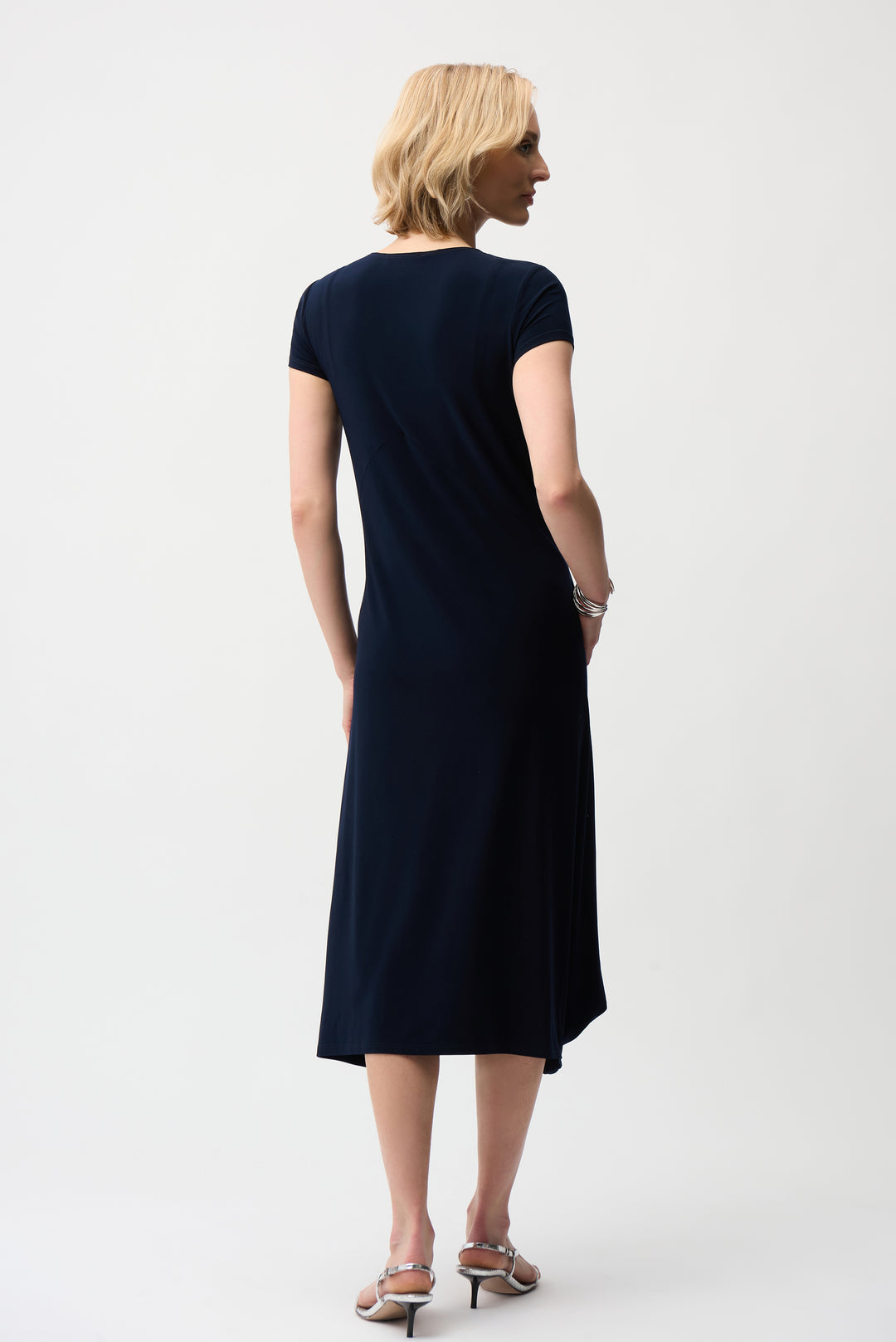 Joseph Ribkoff Silky Knit Cocoon Short Sleeve Dress in Midnight