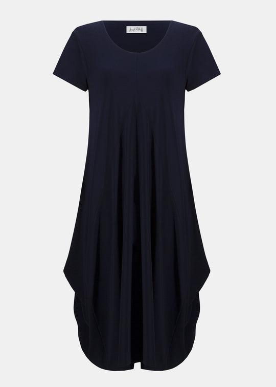 Joseph Ribkoff Silky Knit Cocoon Short Sleeve Dress in Midnight