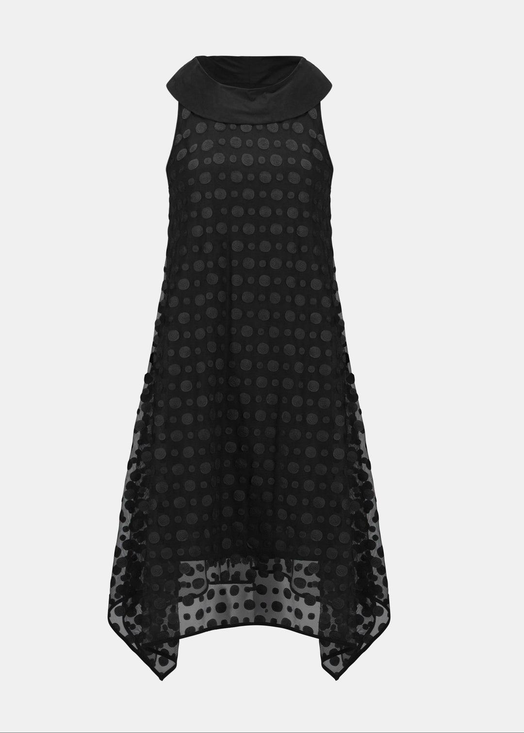Black patterned dress on a light gray background
