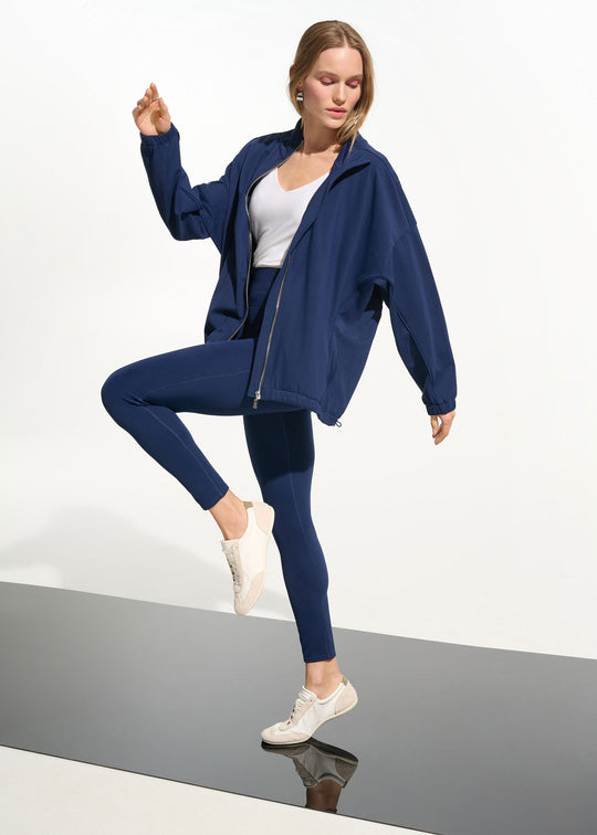 front view of plus size Joseph Ribkoff Nylon Spandex Compression Legging in Indigo