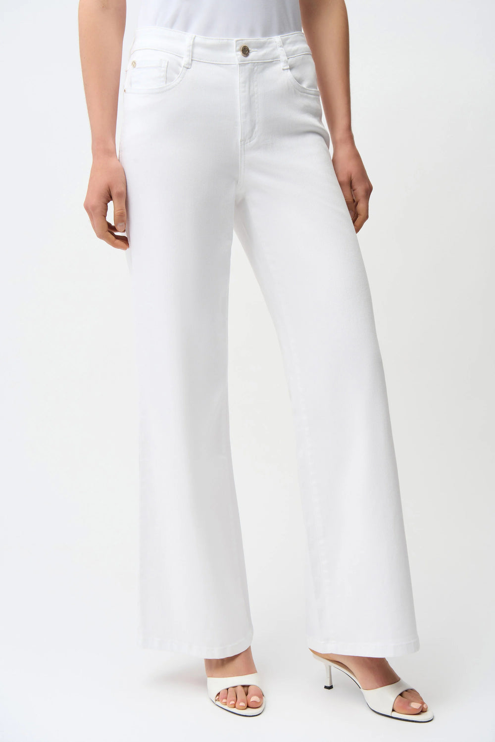 Joseph Ribkoff Goldie Classic Wide Leg Stretch Jean in white