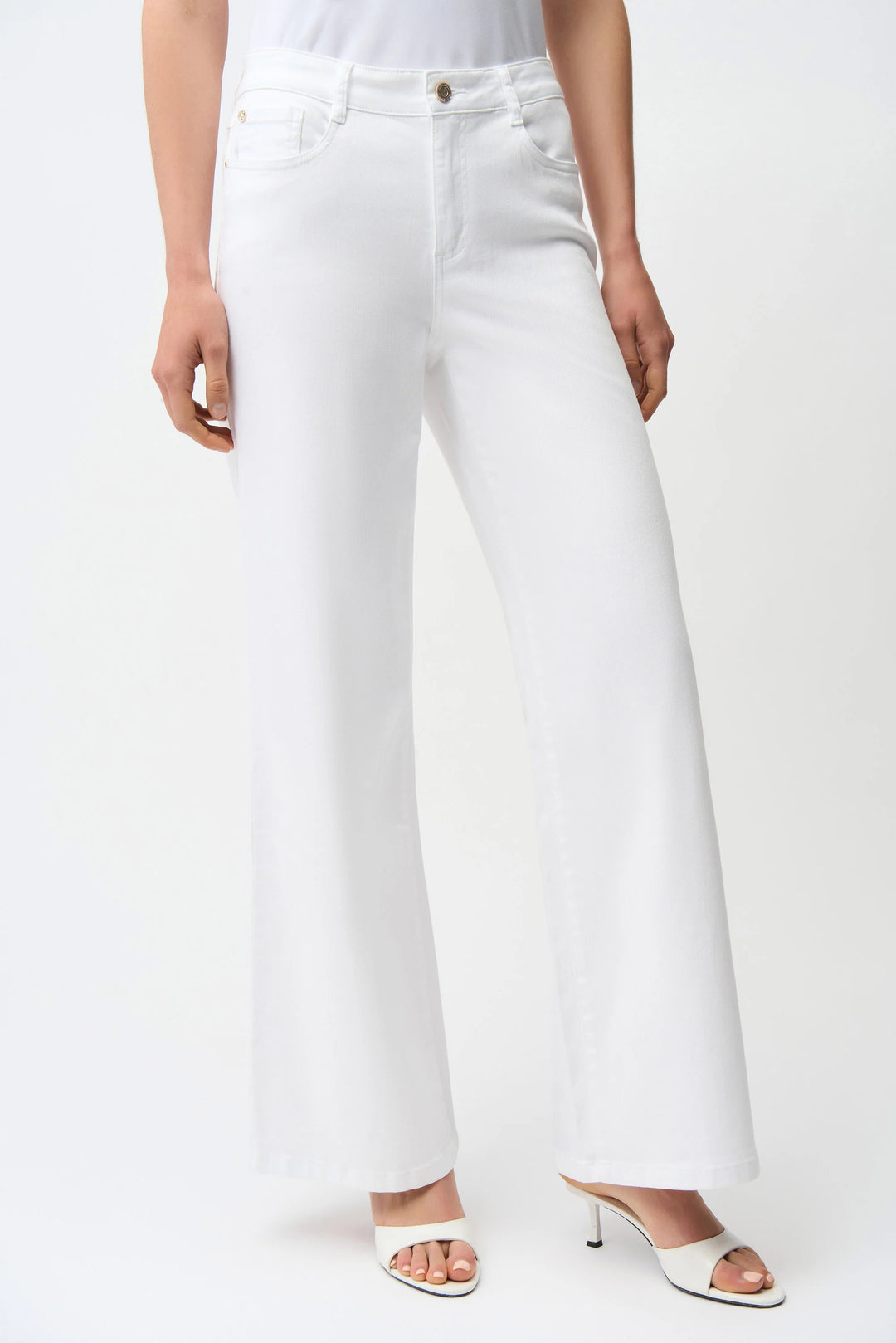 Joseph Ribkoff Goldie Classic Wide Leg Stretch Jean in white
